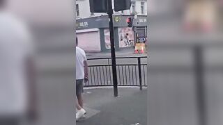 Muslim invaders stab a dog that was protecting a woman from assault