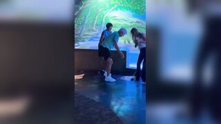 A couple of strange things happen in this video.