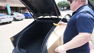 Tesla Cybercab Test: Will the door & trunk close on a Banana & a hot dog?