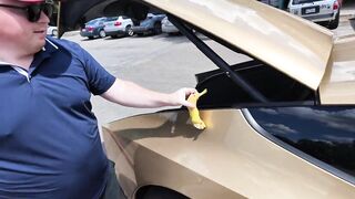 Tesla Cybercab Test: Will the door & trunk close on a Banana & a hot dog?