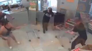 19 Year Old Girl tries to Rob Store but Food Basket Stops her