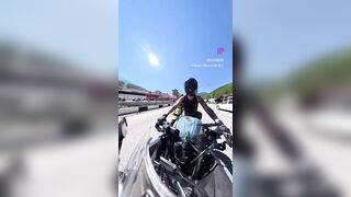 Idiot Russian Girl Wrecks Her Bike