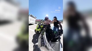 Idiot Russian Girl Wrecks Her Bike