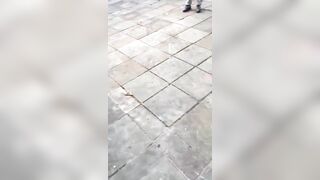 Police in Manchester just used handcuffs like a knuckle duster on a man already on the floor.