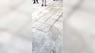 Police in Manchester just used handcuffs like a knuckle duster on a man already on the floor.