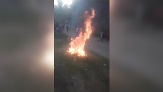 0ld woman burned alive for killing a little baby