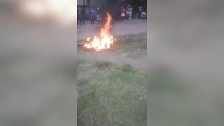 0ld woman burned alive for killing a little baby