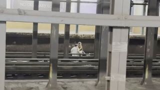 Couple caught on video sitting on NYC subway tracks before being fatally struck