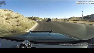 Police flip a suspected pedophile's car after performing a PIT maneuver in New Mexico