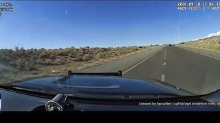 Police flip a suspected pedophile's car after performing a PIT maneuver in New Mexico