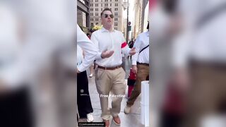 Swastika wearing protestors against Israel occupation and destruction of Palestine