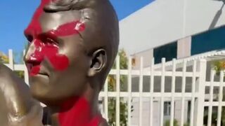 Charlie Kirk statue vandalized already