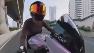 Woman On Sports Bike Hit By Car For Asking Driver To Stay Away