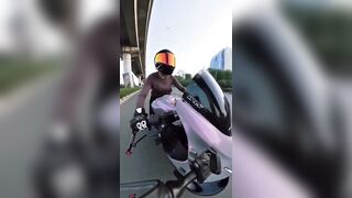 Woman On Sports Bike Hit By Car For Asking Driver To Stay Away