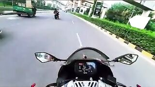 Woman On Sports Bike Hit By Car For Asking Driver To Stay Away