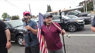 Portland Patriots were met with violence right as their flag wave had started