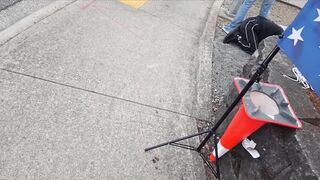 Portland Patriots were met with violence right as their flag wave had started