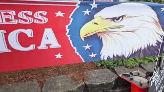 Portland Patriots were met with violence right as their flag wave had started