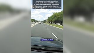Officer Sneaks Up And Tackles Motorcycle Rider Who Fled From Crash Scene
