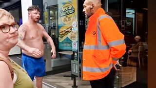Drunk Thief Assaults Greggs Security Guard – Police Take Him Down with Chokehold