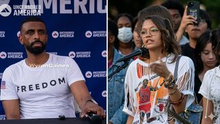 Myron gets into a heated debate with a raging leftist female student!