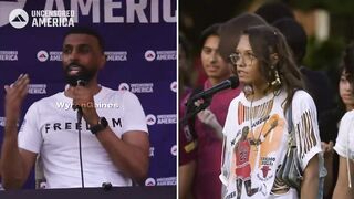 Myron gets into a heated debate with a raging leftist female student!