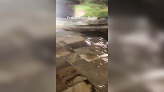 Sinkhole Opens Beneath Municipal Guard's Feet