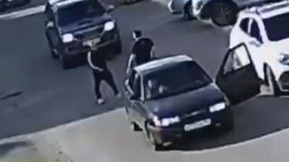 FAFO: Drunk Attacks Cars for No Reason… Driver Puts Him to Sleep