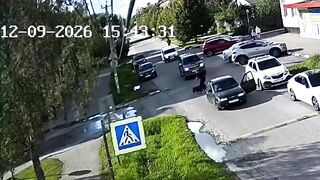 FAFO: Drunk Attacks Cars for No Reason… Driver Puts Him to Sleep