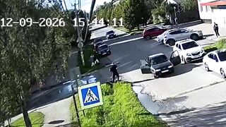 FAFO: Drunk Attacks Cars for No Reason… Driver Puts Him to Sleep