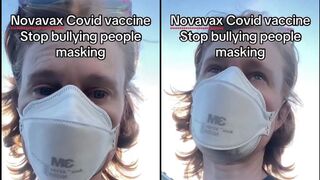 Masked liberal woman brags about getting her latest Covid vaccine in 2026.