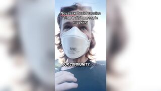 Masked liberal woman brags about getting her latest Covid vaccine in 2026.