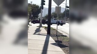 He tried to let it go, then remembered he was in a truck