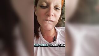 We can tell Karen snaggletooth here is a libtarded clown.
