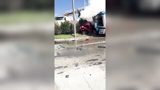 fatal multi-vehicle collision involving a dump truck in the San Gabriel Valley.