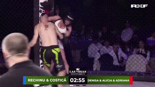 3-on-2 mixed-gender kickboxing