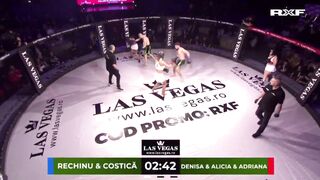 3-on-2 mixed-gender kickboxing