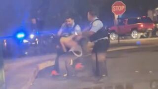 A gang fight broke out right in front of Chicago police
