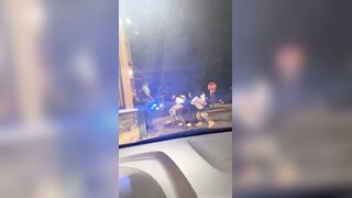 A gang fight broke out right in front of Chicago police