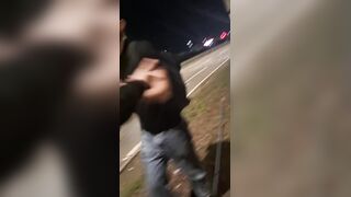 Another gay wanker caught cutting down the British flags