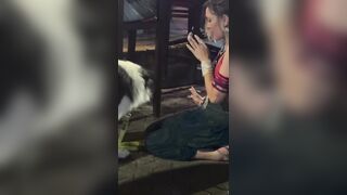 She thought she was entitled to pet him; the dog reminded her about personal bubbles.