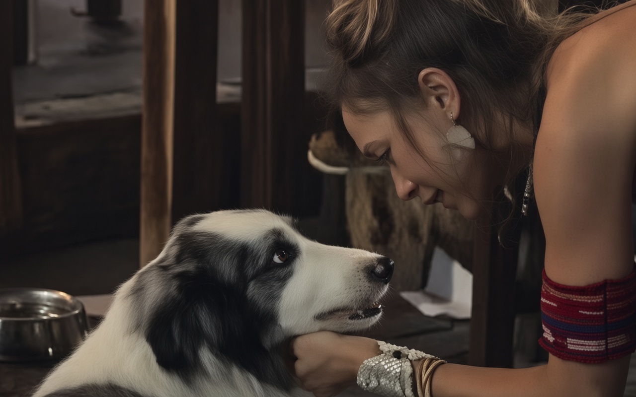 She thought she was entitled to pet him; the dog reminded her about personal bubbles.