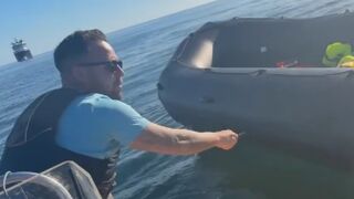 Anti-Migrant Activist Stabs Migrant Boat In English Channel