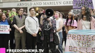 Trans activists and community members inject HRT outside NYU hospital