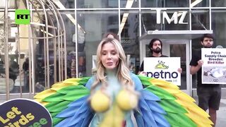 Courtney Stodden STRIPS DOWN and gets in bird cage for PETA