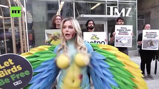 Courtney Stodden STRIPS DOWN and gets in bird cage for PETA