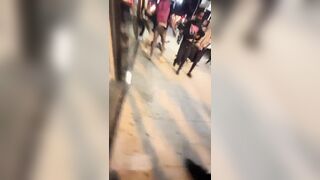 A group of "teens "was caught on camera attacking another teen at CTA Stop