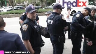 Mass ARRESTS as Climate Activists against Palantir BLOCK West Side Highway outside World Trade Center