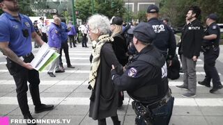 Mass ARRESTS as Climate Activists against Palantir BLOCK West Side Highway outside World Trade Center