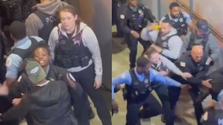 Things got heated in downtown Chicago as CPD faced off with a group of men